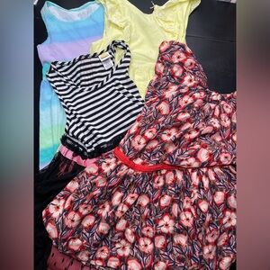 Girls Floral and Striped 4 Dress Bundle small 6/6x